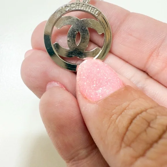 Stamped Upcylced Chanel Zipper Pull Pendent Necklace - Picture 2 of 3